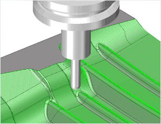 ZW3D 3 axis Milling Machine tool holder with tool milling a component