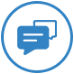 Icon showing two speech bubbles
