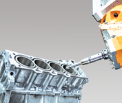 A machine tool manufacturing a car cylinder head