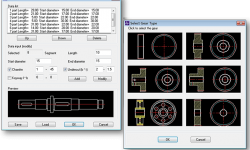 Create shafts and gears by inputting the geometric parameters