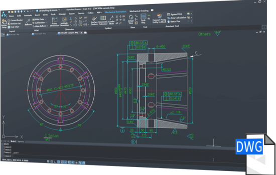Easy-to-use and Seamless DWG Compatibility Drawing showing easy compatibility with all DWG files