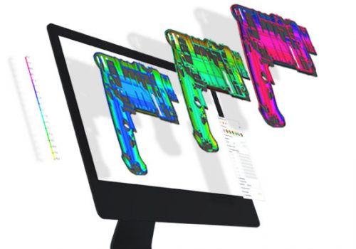 CADbro Overview analysis Computer screen with coloured images exploding from it