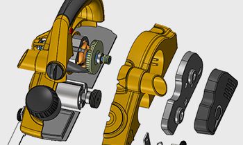 CADbro analysis options Exploded view of a model of a Router