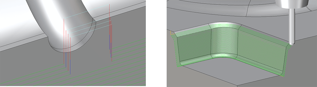 ZW3D tool path before and after edits