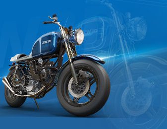 ZW3D Modelled Motor bike on blue background