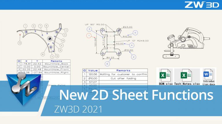 ZW3D drawing of mechanical components