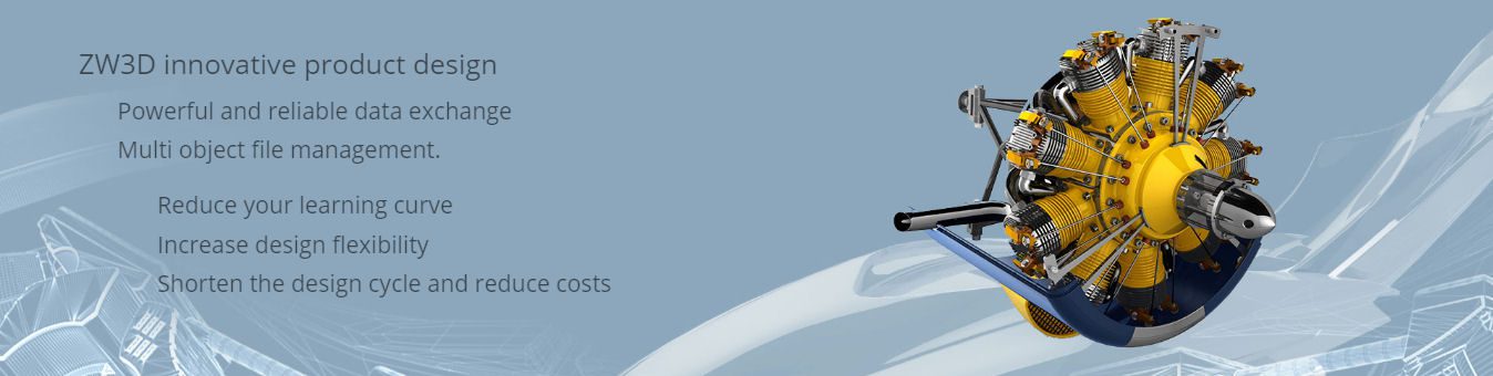 product design banner Image of a rotary engine on a blue background